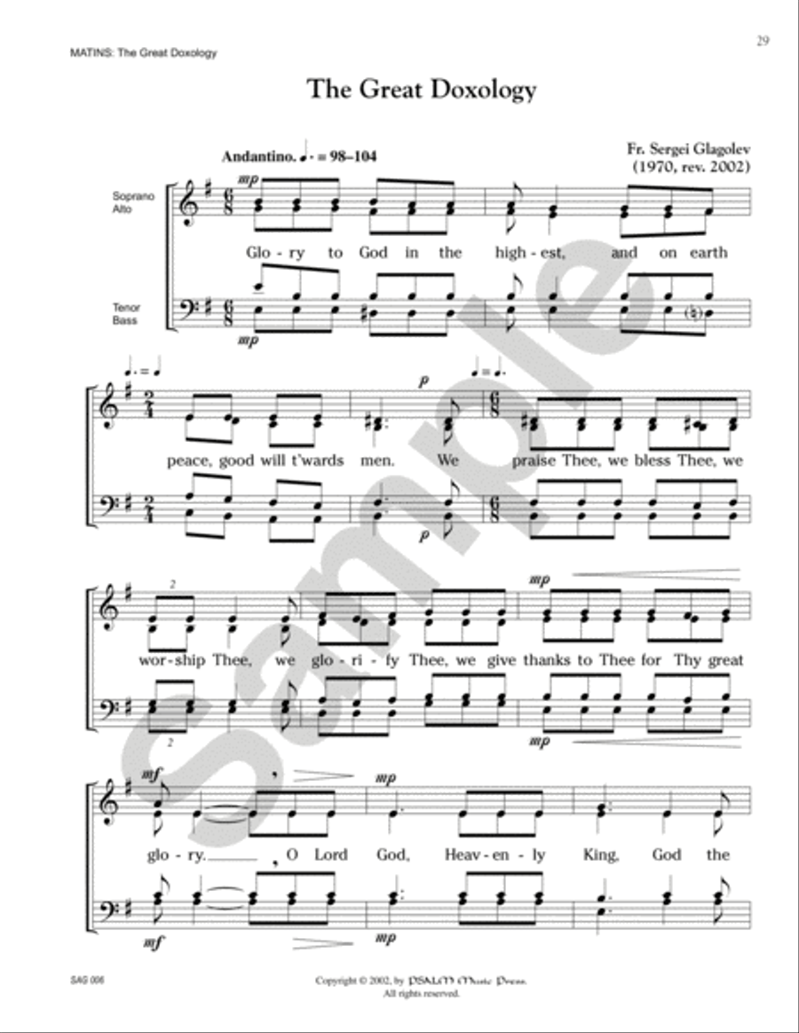Selected Orthodox Sacred Choral Works, vol. 1 (Orthodox Liturgical Singing in America) Choir scores gallery preview page 19