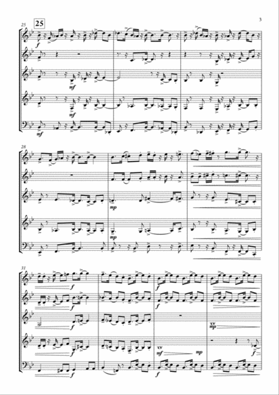 The good Preacher Wneceslas for Saxophone Quintet 2017 Holiday contest entry Saxophone Quintet scores gallery preview page 3