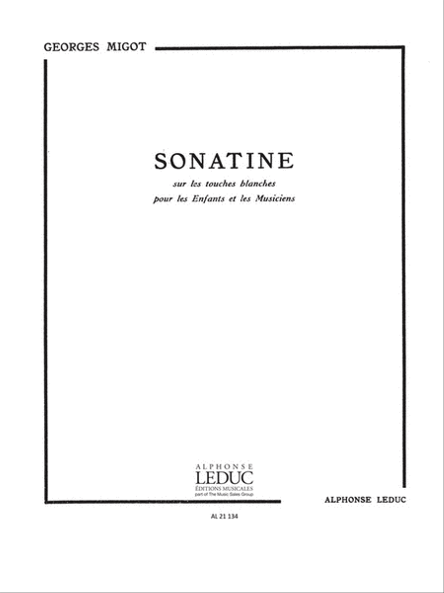 Sonatine Sur Les Touches Blanches (piano Solo) Piano Solo scores gallery preview page 1