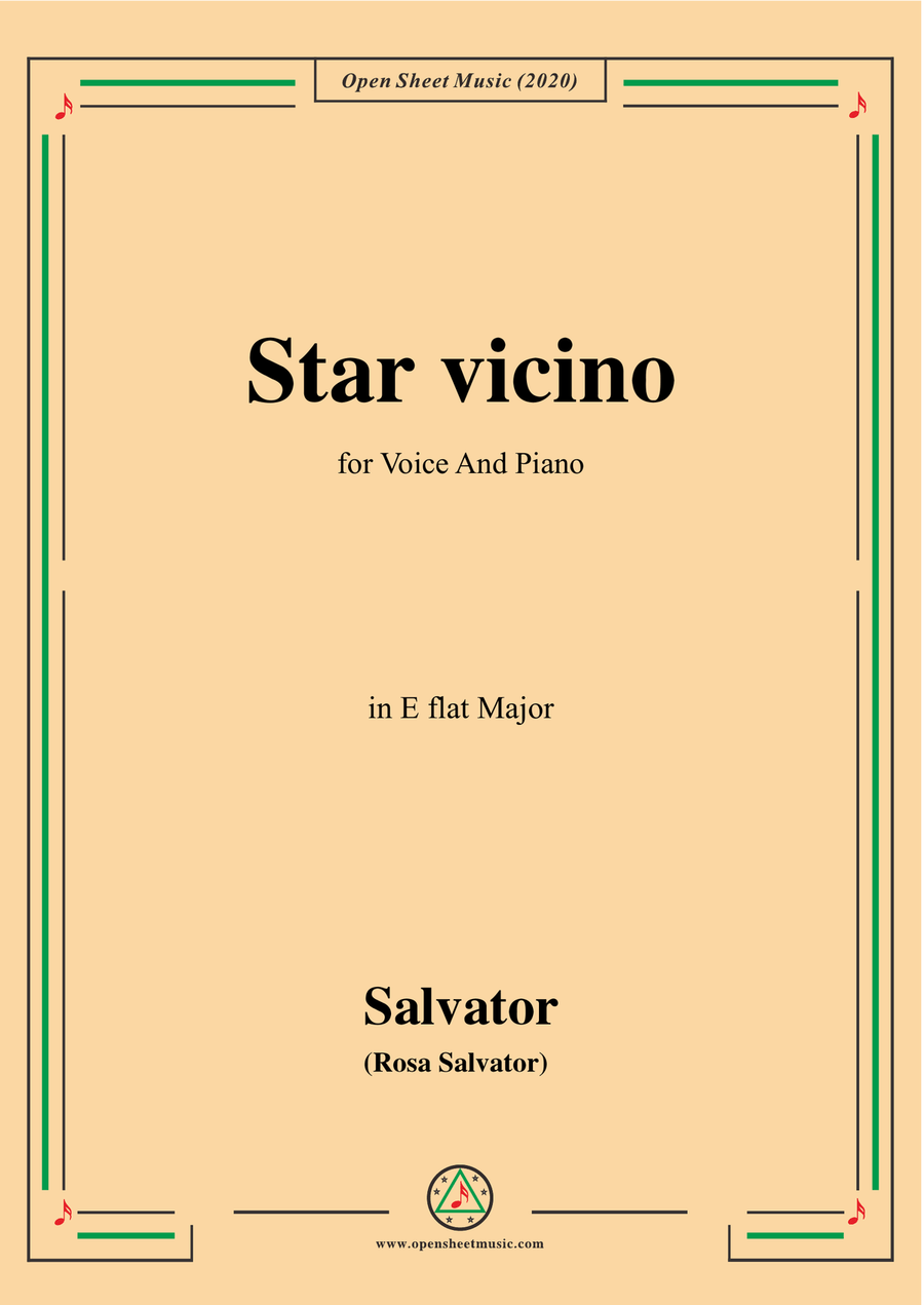 Rosa-Star vicino,in E flat Major,for Voice and Piano Piano, Vocal scores gallery preview page 1