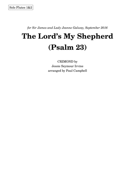 The Lord's My Shepherd (Psalm 23) [for 2 flutes and harp or piano] image number null