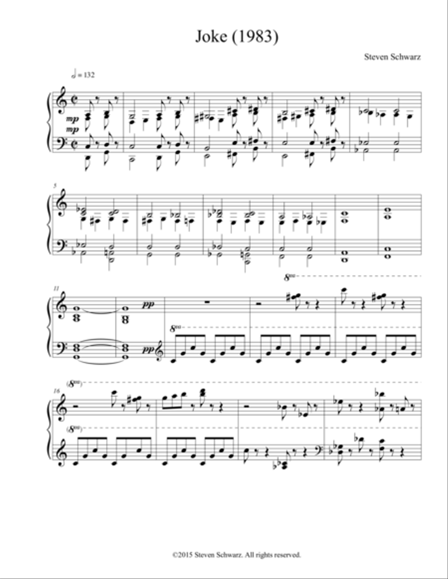Joke (1983) Joke (1983) Piano Solo scores gallery preview page 1
