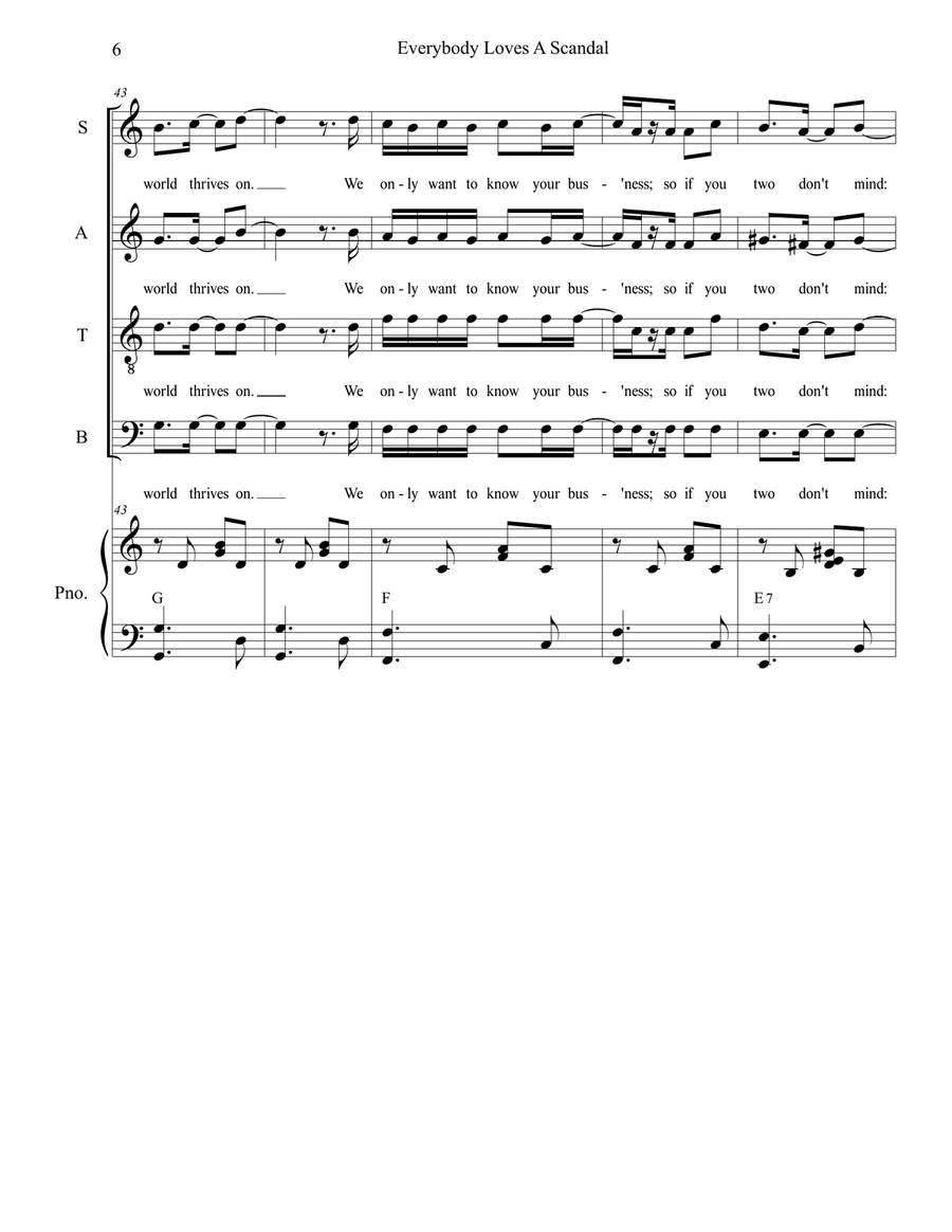 Everybody Loves A Scandal 4-Part scores gallery preview page 6