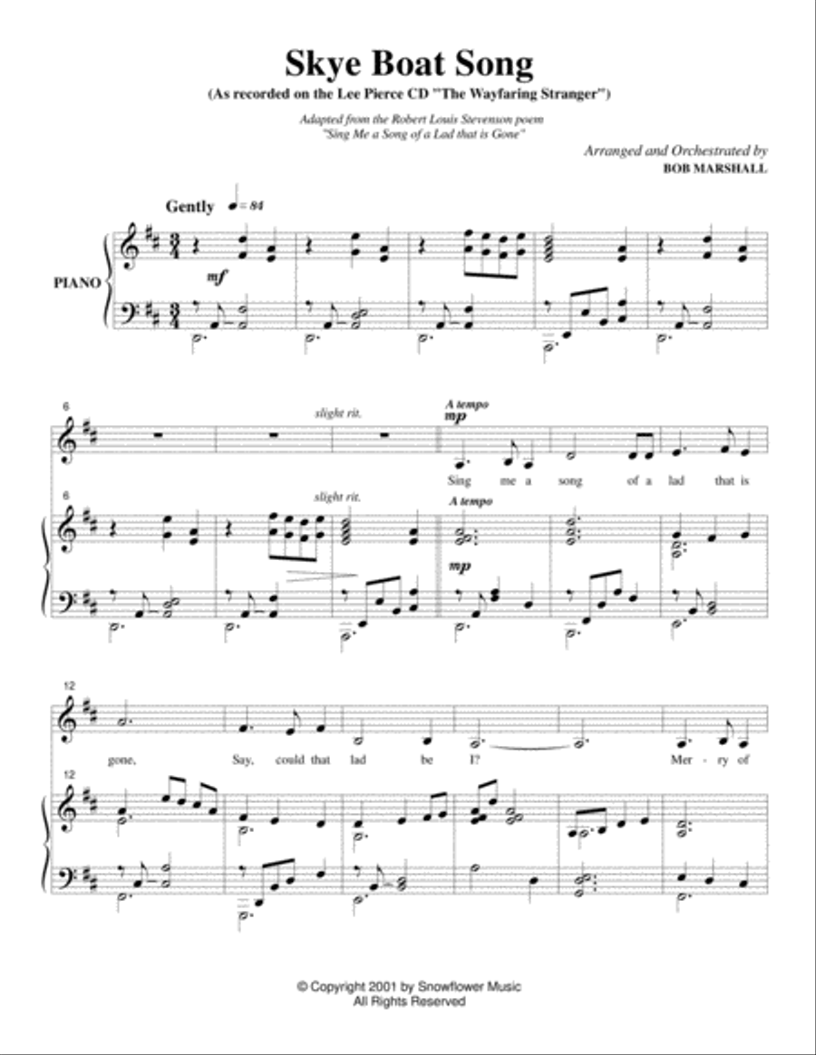 Skye Boat Song Voice Solo scores gallery preview page 3