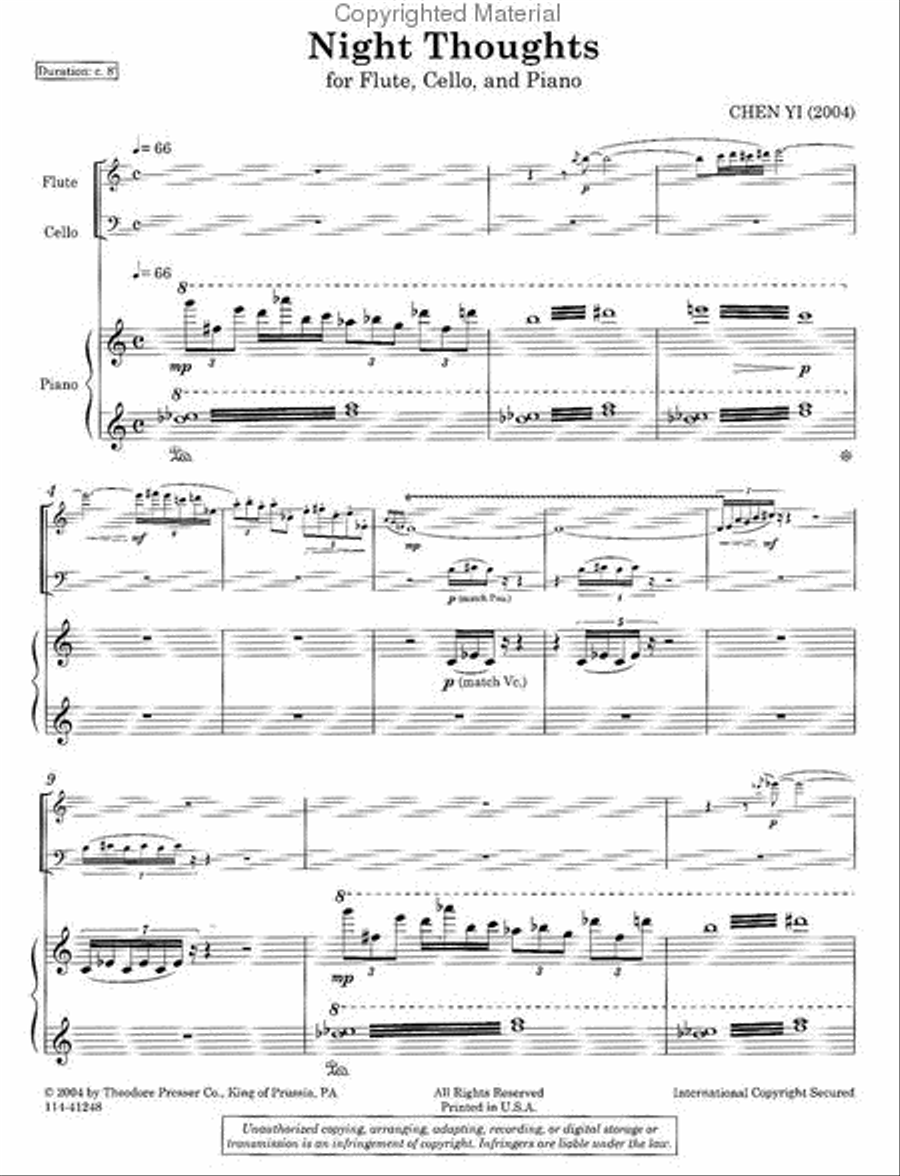 Night Thoughts Night Thoughts Chamber Music scores gallery preview page 2