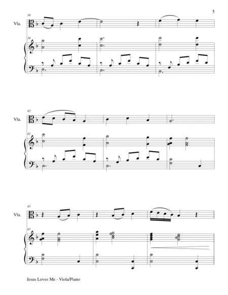 JESUS LOVES ME (Duet – Viola and Piano/Score and Parts) image number null