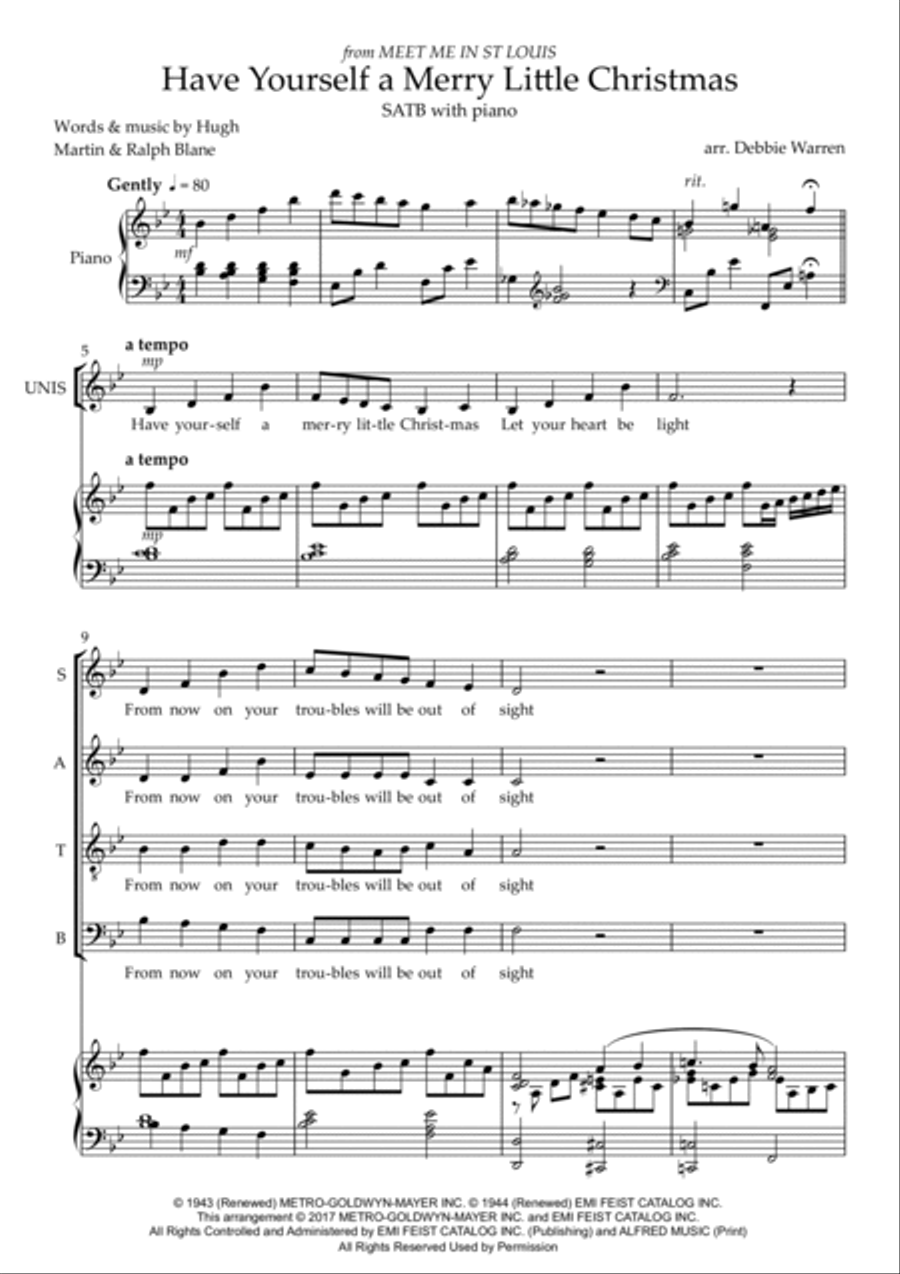 Have Yourself A Merry Little Christmas 4-Part scores gallery preview page 2