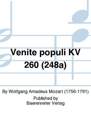 Book cover for Venite populi KV 260 (248a)