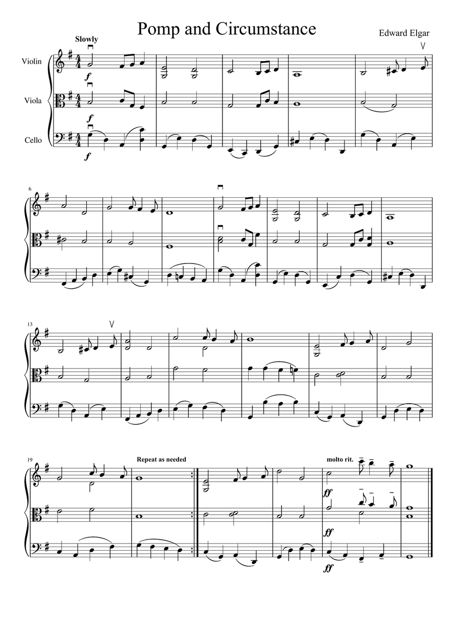 Pomp and Circumstance Pomp and Circumstance String Trio scores gallery preview page 2