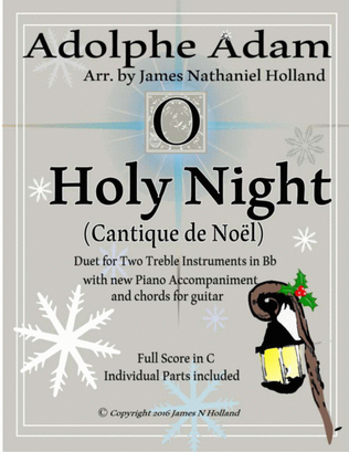Book cover for O Holy Night (Cantique de Noel) Adolphe Adam Duet for Treble Instruments in Bb