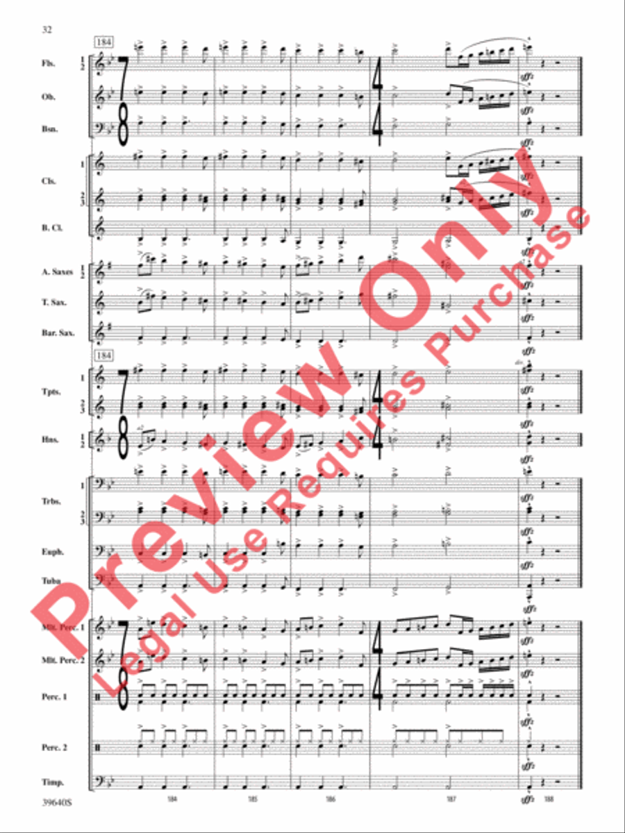 Ancient Carol Variants Concert Band scores gallery preview page 33