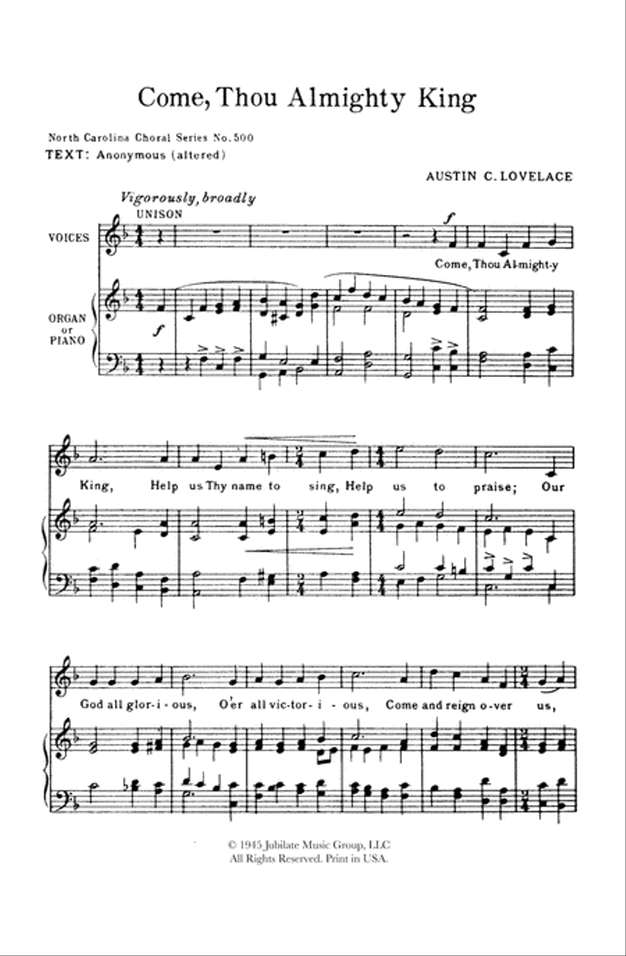 Come, Thou Almighty King 4-Part scores gallery preview page 2