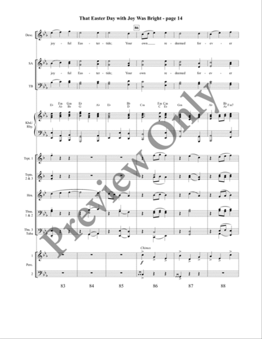 That Easter Day with Joy Was Bright (Orchestration) 4-Part scores gallery preview page 15