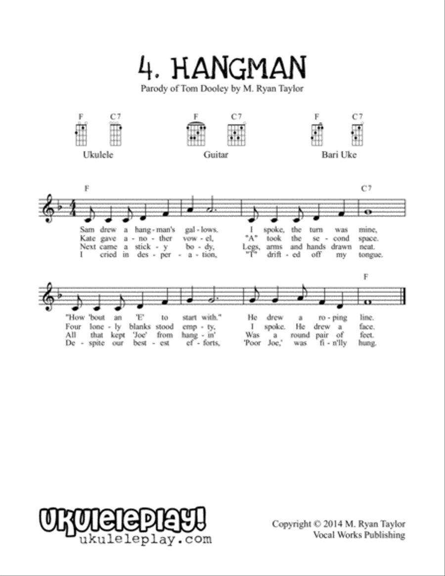 Two Chord Camp Songs for Ukulele: Silly, Crazy, Fun Songs for Group Singing Small Ensemble scores gallery preview page 5