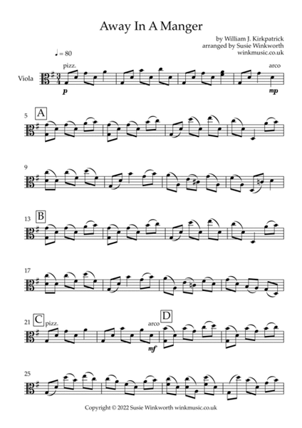 Traditional Christmas Carols for solo viola, Book 1 image number null