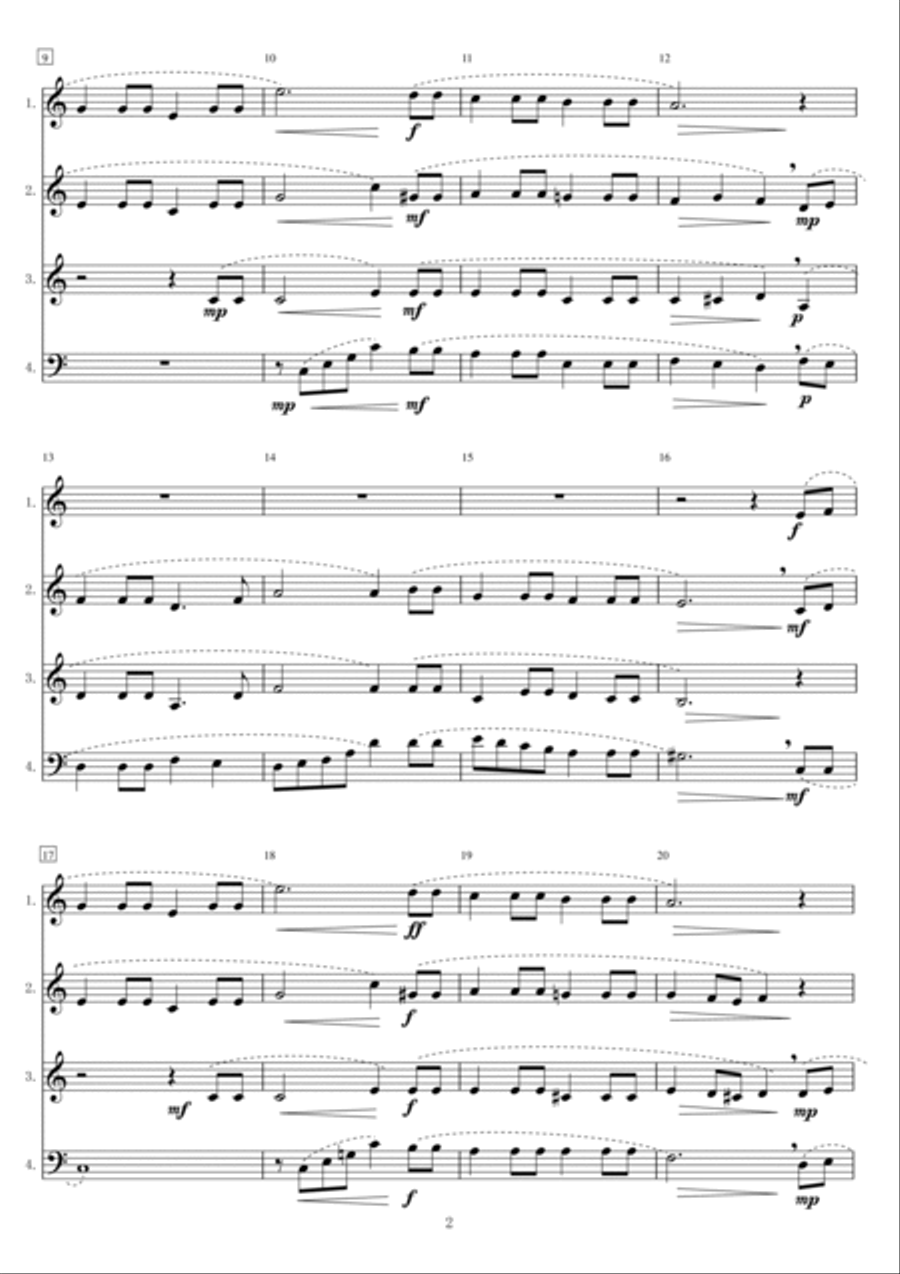 [Horn Quartet] Two Folksongs of Finland Brass Ensemble scores gallery preview page 2