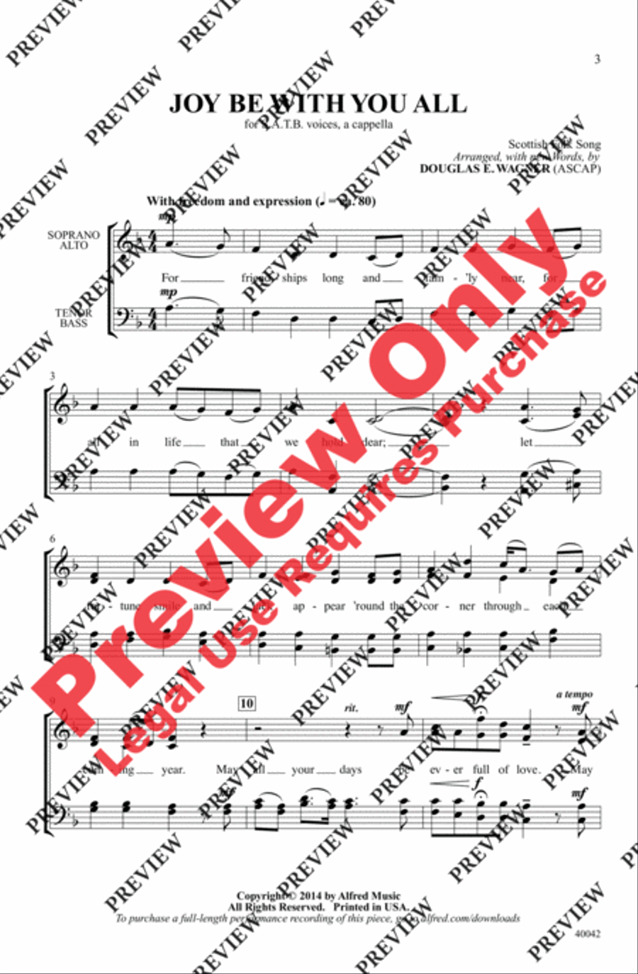 Joy Be With You All 4-Part scores gallery preview page 2