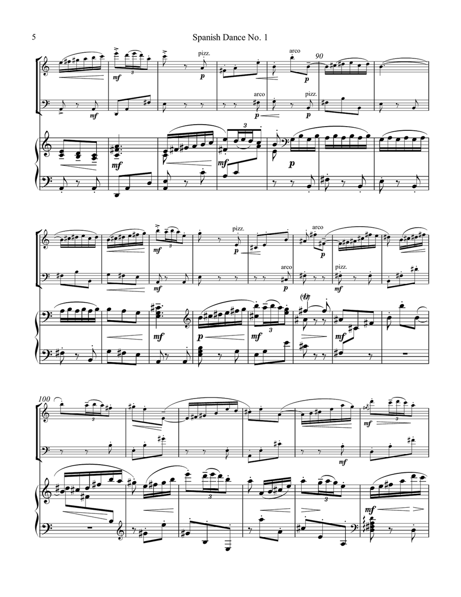 Spanish Dance No. 1, Danza from La vida breve for piano trio Piano Trio scores gallery preview page 6