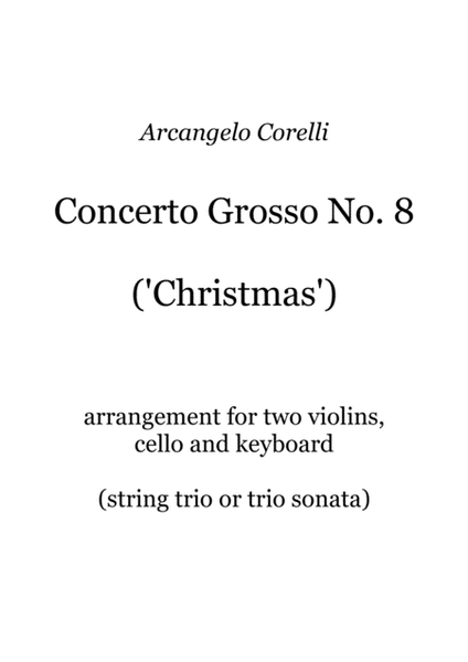 Corelli - Christmas Concerto - arranged as a string trio sonata image number null
