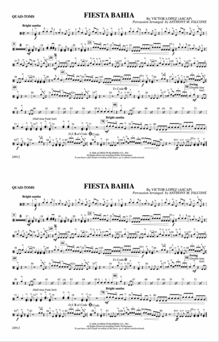 Fiesta Bahia: Quad-Toms Marching Band scores gallery preview page 1