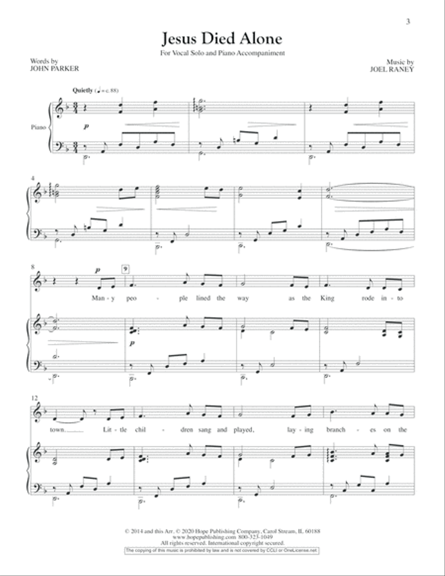 Jesus Died Alone Jesus Died Alone Voice Solo scores gallery preview page 3