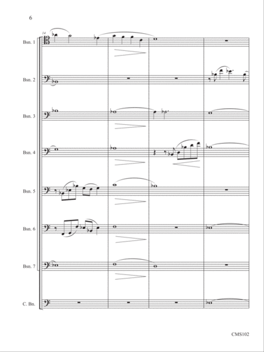 Ballade for Bassoon Choir Set of Parts scores gallery preview page 5