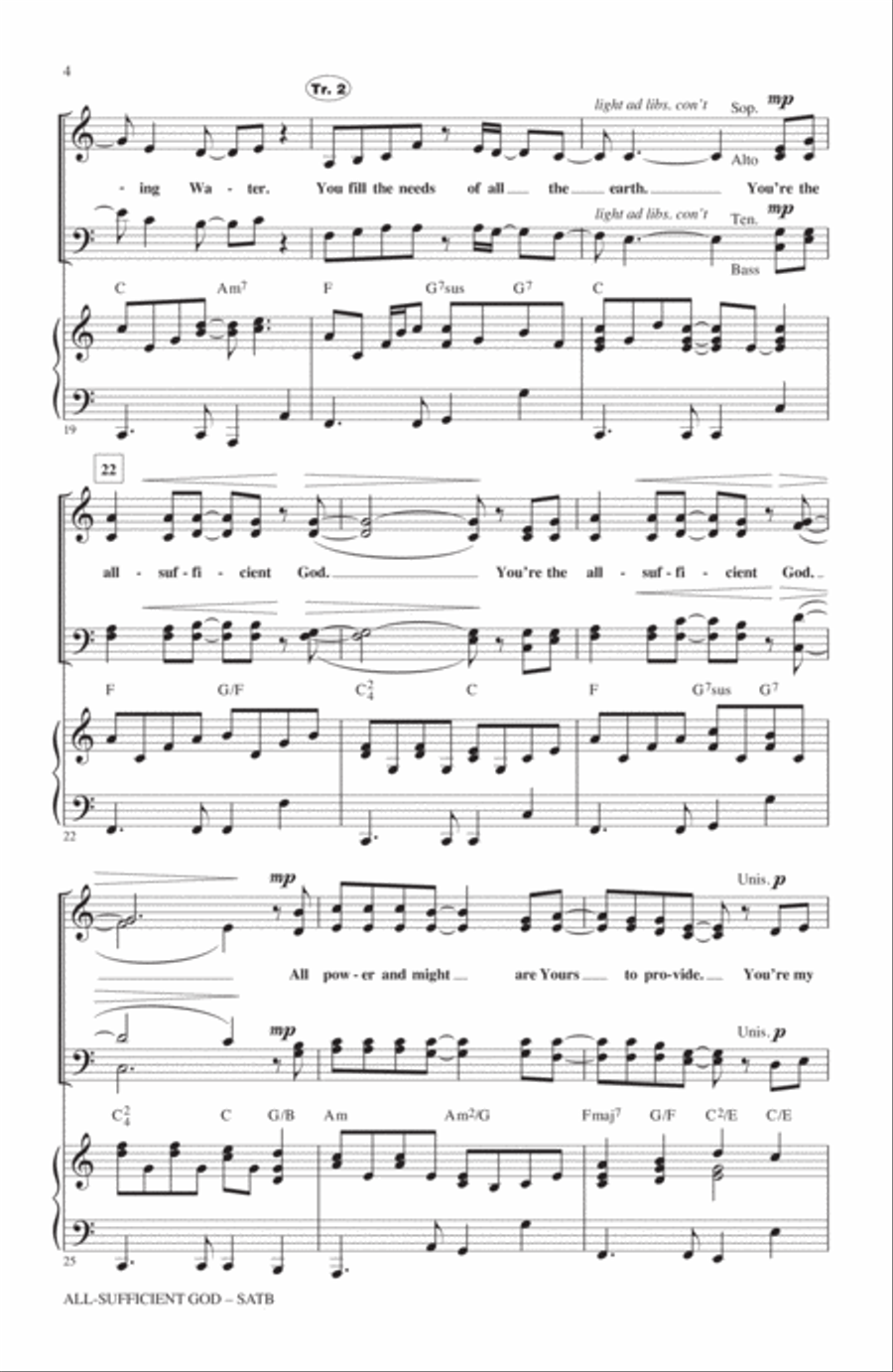 All-Sufficient God 4-Part scores gallery preview page 3