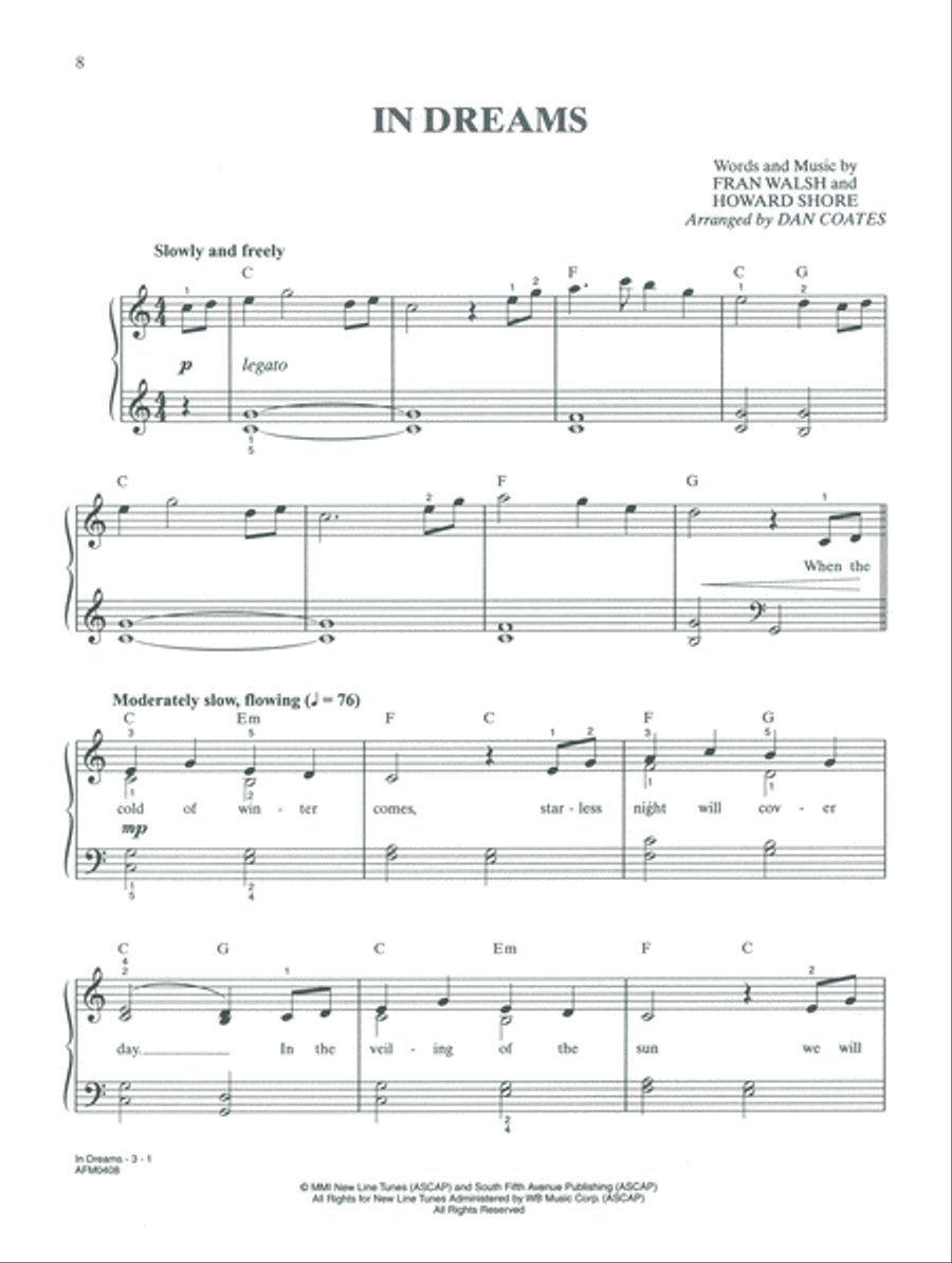 Lord of the Rings for Easy Piano Easy Piano scores gallery preview page 3