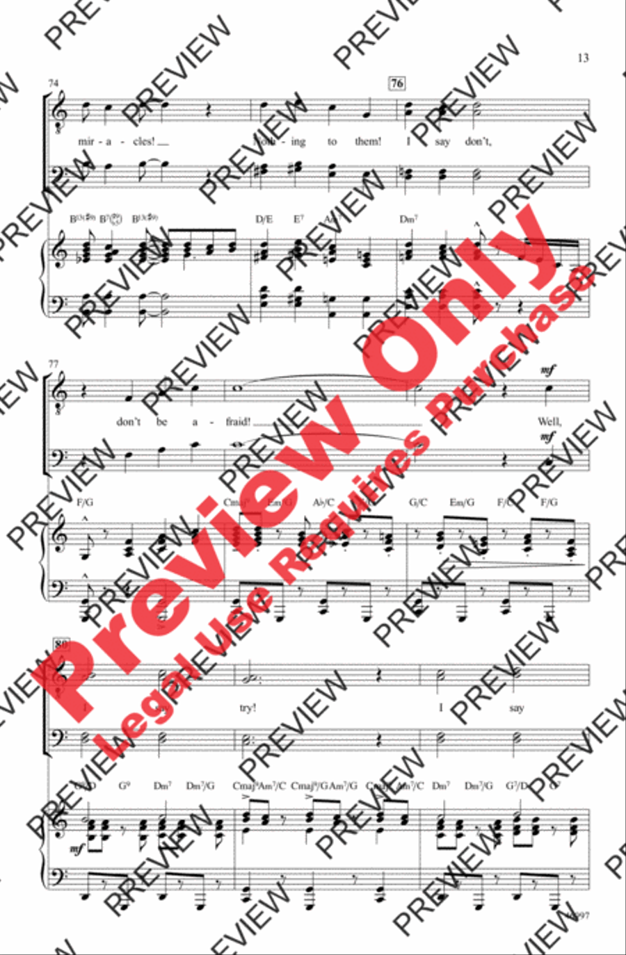 Everybody Says Don't Men's Choir scores gallery preview page 13