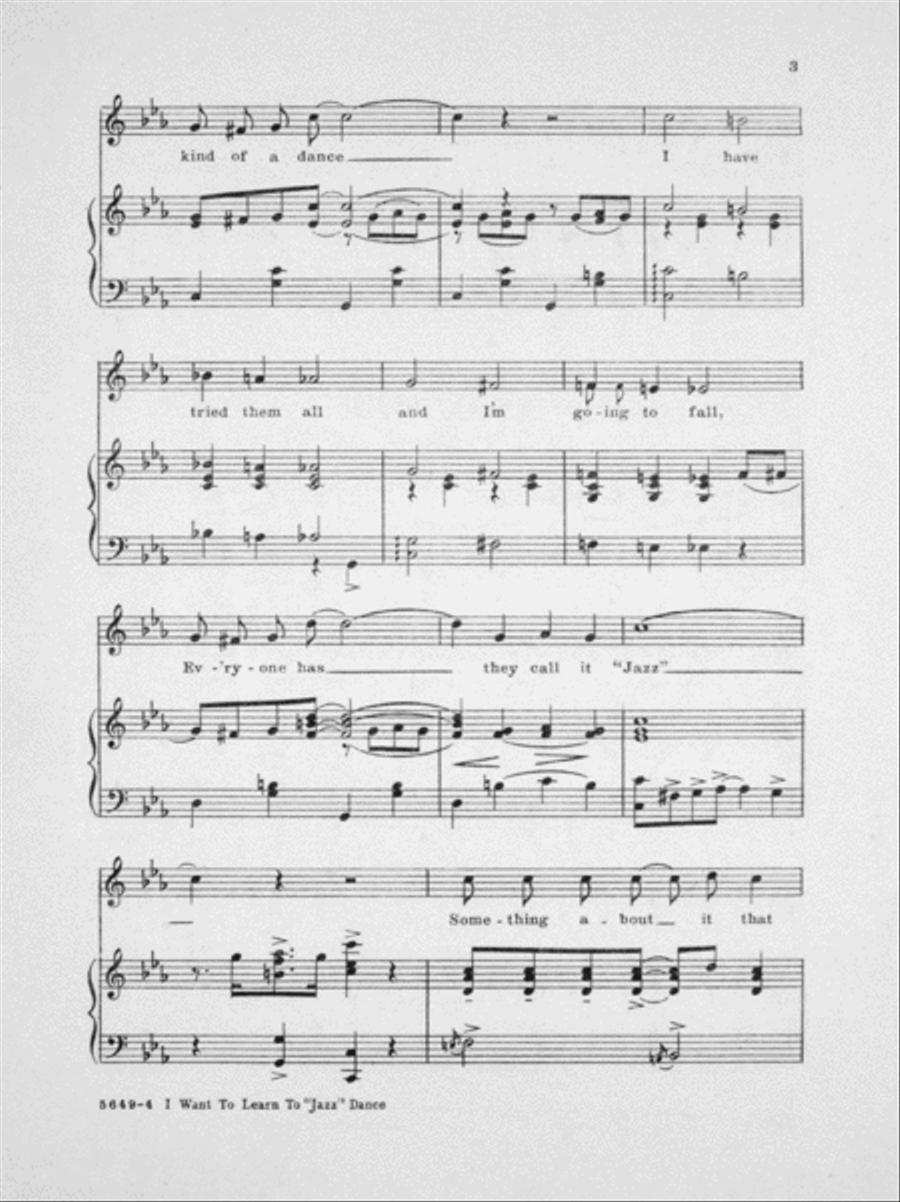 I Want to Lean to Jazz Dance Voice scores gallery preview page 3