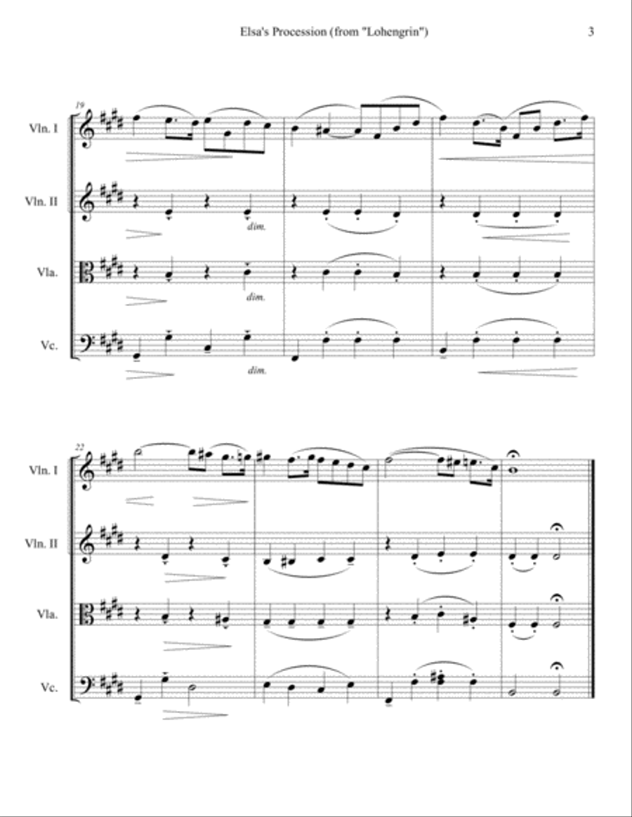 Elsa's Procession (from Lohengrin) Elsa's Procession (from Lohengrin) String Quartet scores gallery preview page 4