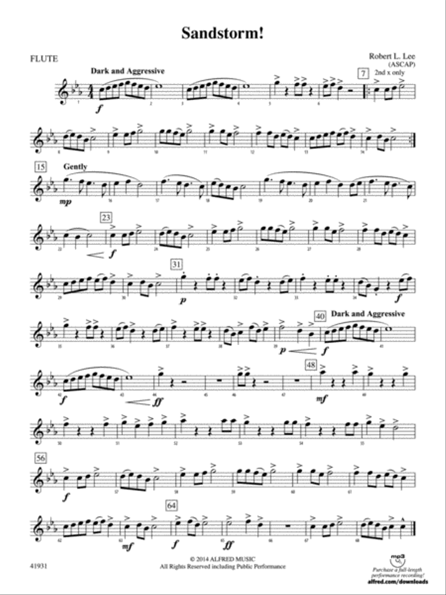 Sandstorm!: Flute Sandstorm!: Flute Concert Band scores gallery preview page 1
