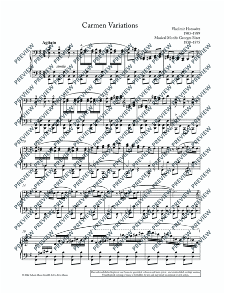 Carmen Variations Piano Solo scores gallery preview page 6