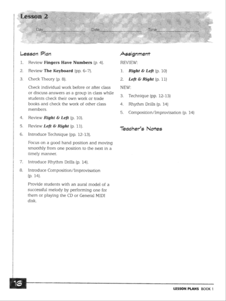 Alfred's Basic Group Piano Course Teacher's Handbook, Book 1 & 2 Piano Method scores gallery preview page 3