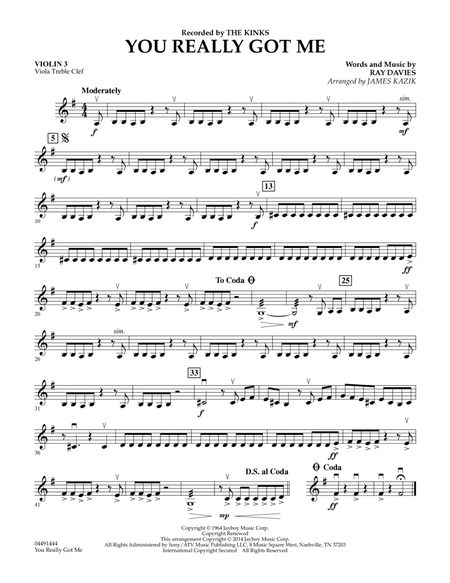 You Really Got Me - Violin 3 (Viola Treble Clef)