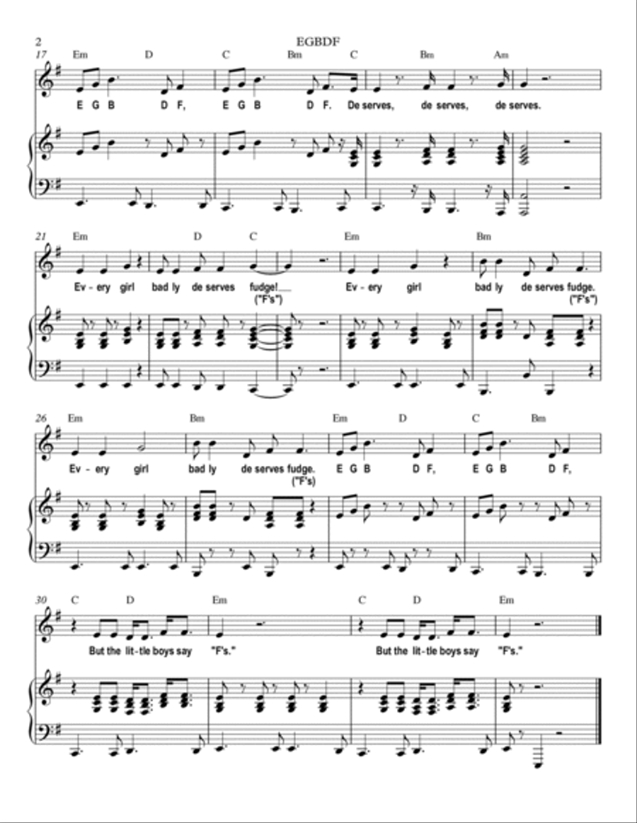 E G B D F Voice scores gallery preview page 3