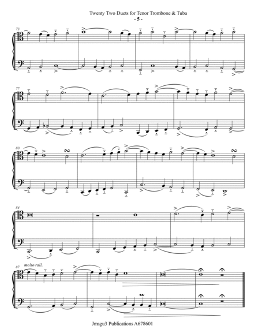 Josquin: 22 Duets for Trombone & Tuba Brass Duet scores gallery preview page 5