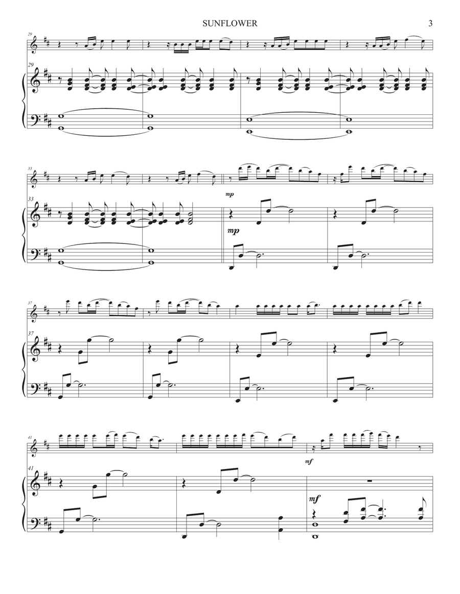 Sunflower Flute Solo scores gallery preview page 5