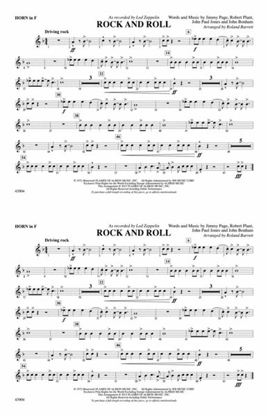 Rock and Roll: 1st F Horn