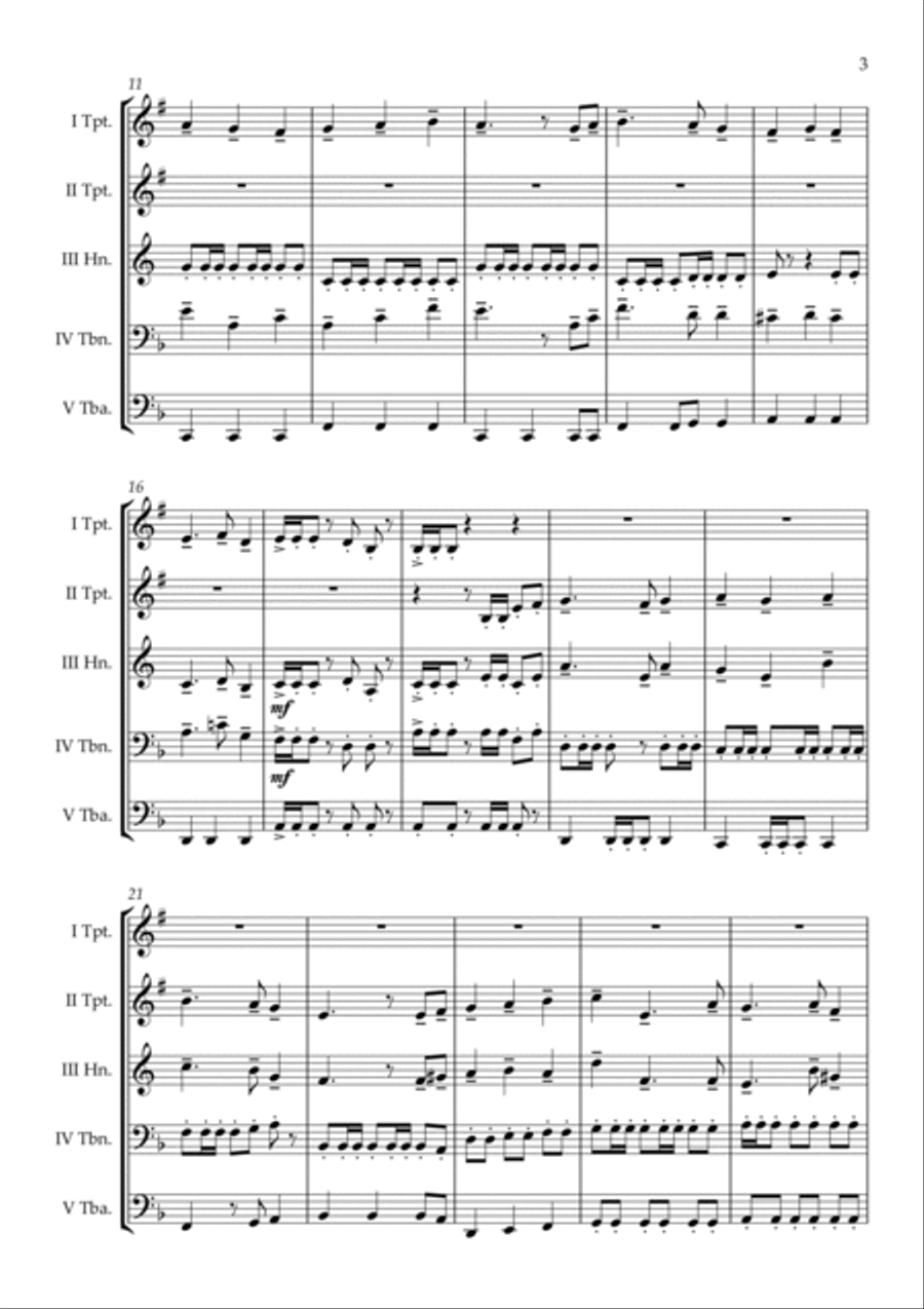 Pirates Of The Caribbean Brass Quintet scores gallery preview page 4