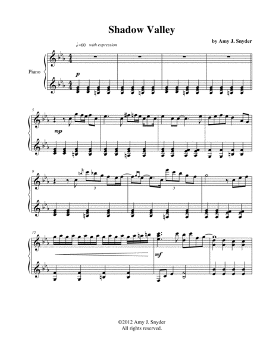 Shadow Valley Piano Solo scores gallery preview page 2