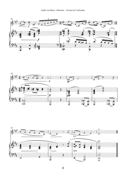 "Moments" for horn in F and piano. image number null