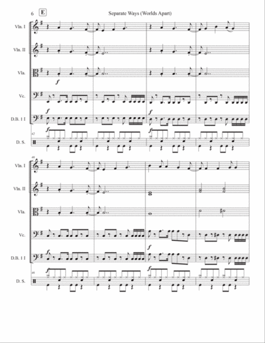 Separate Ways (worlds Apart) String Orchestra scores gallery preview page 6