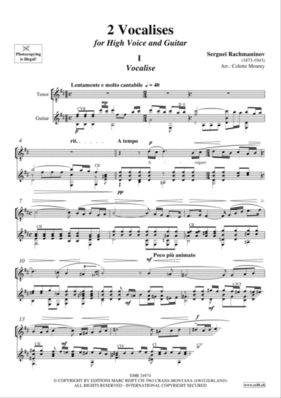 2 Vocalises Guitar scores gallery preview page 3