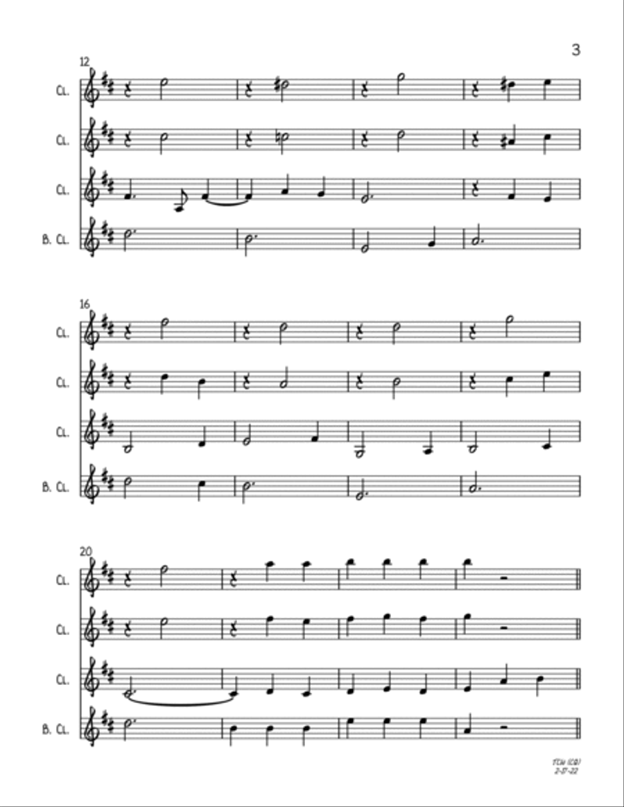 The Christmas Waltz Woodwind Quartet scores gallery preview page 3