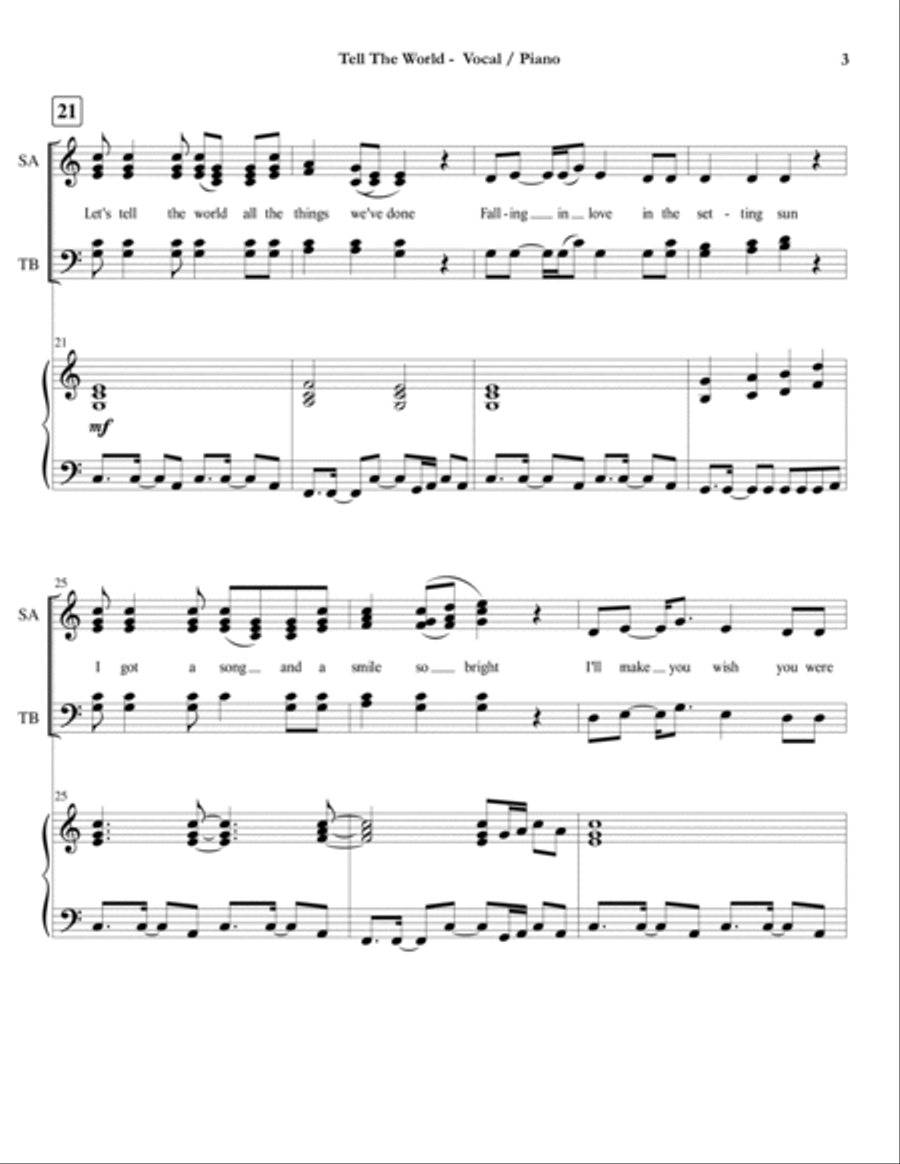Tell The World Tell The World 4-Part scores gallery preview page 3