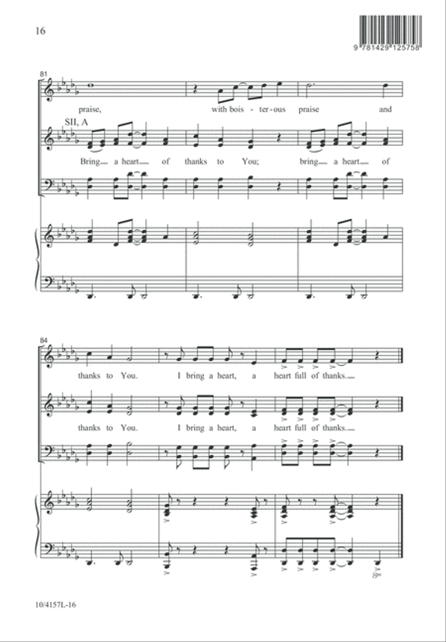 I Bring a Heart of Thanks 4-Part scores gallery preview page 17