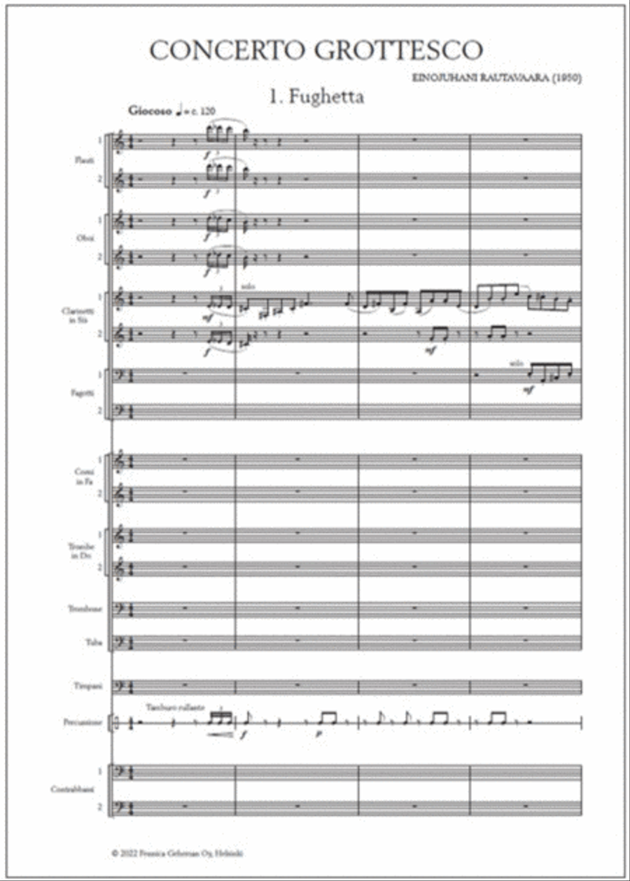 Concerto grottesco for wind orchestra - Score & parts Set of Parts scores gallery preview page 2