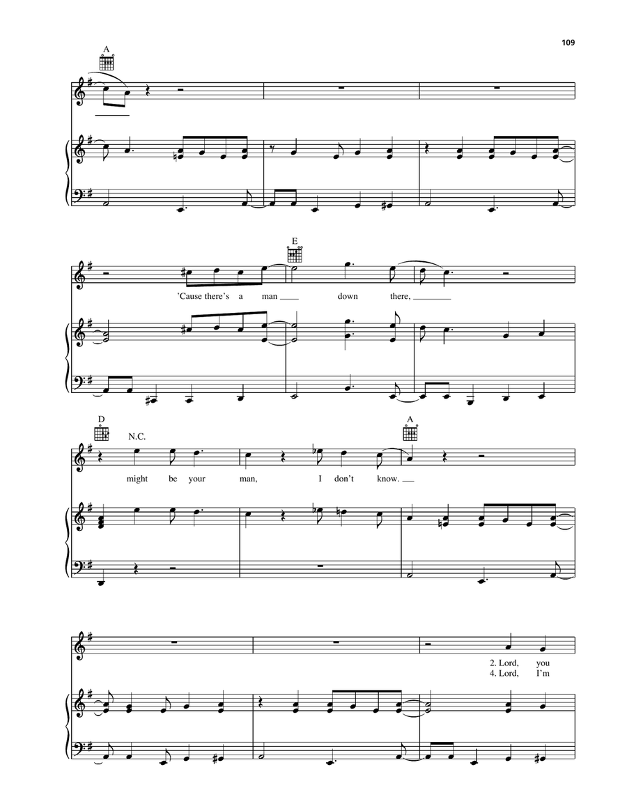 One Way Out Piano, Vocal, Guitar scores gallery preview page 4