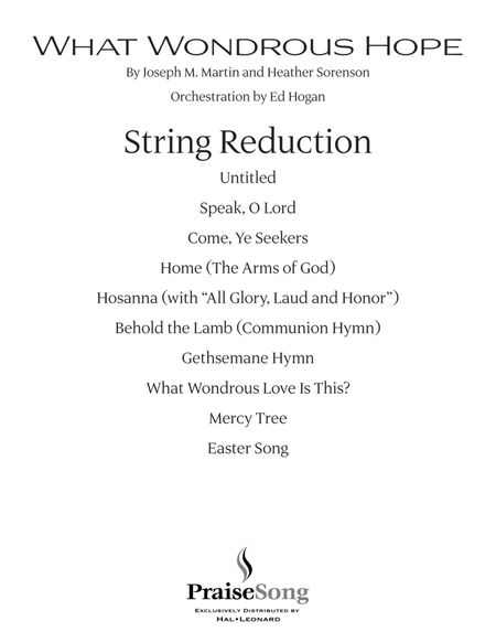 What Wondrous Hope (Praise Band) - Keyboard String Reduction